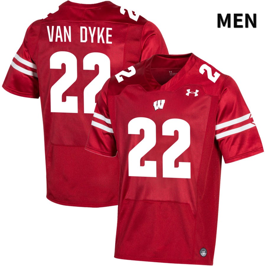 Wisconsin Badgers Men's #22 Jack Van Dyke NCAA Under Armour Authentic Red NIL 2022 College Stitched Football Jersey OR40N50RE